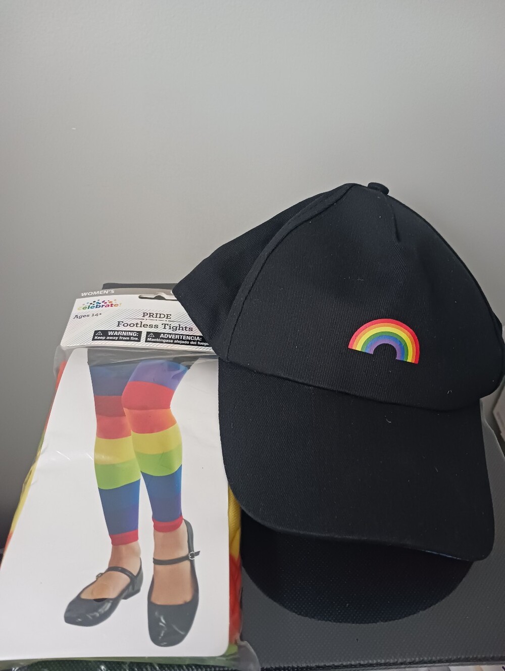 2023 Rainbow Outfit Bundle !! Adult Hat & Tights One Size NEW